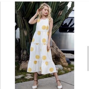 ANTHROPOLOGIE Eva Franco Cassis Polka Dots Maxi Dress S NWT